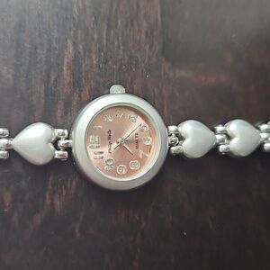 Silver Stainless Steel Heart Kids Watch